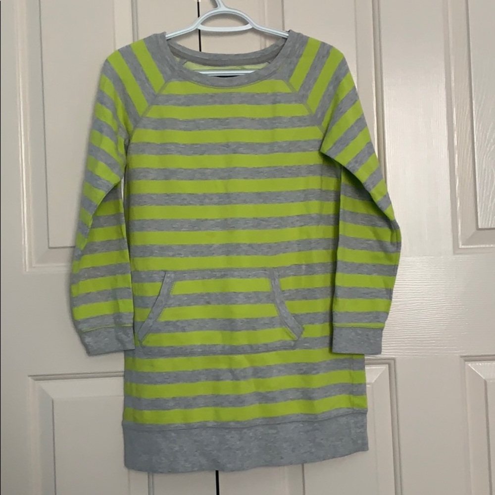 Yellow grey sweatshirt dress